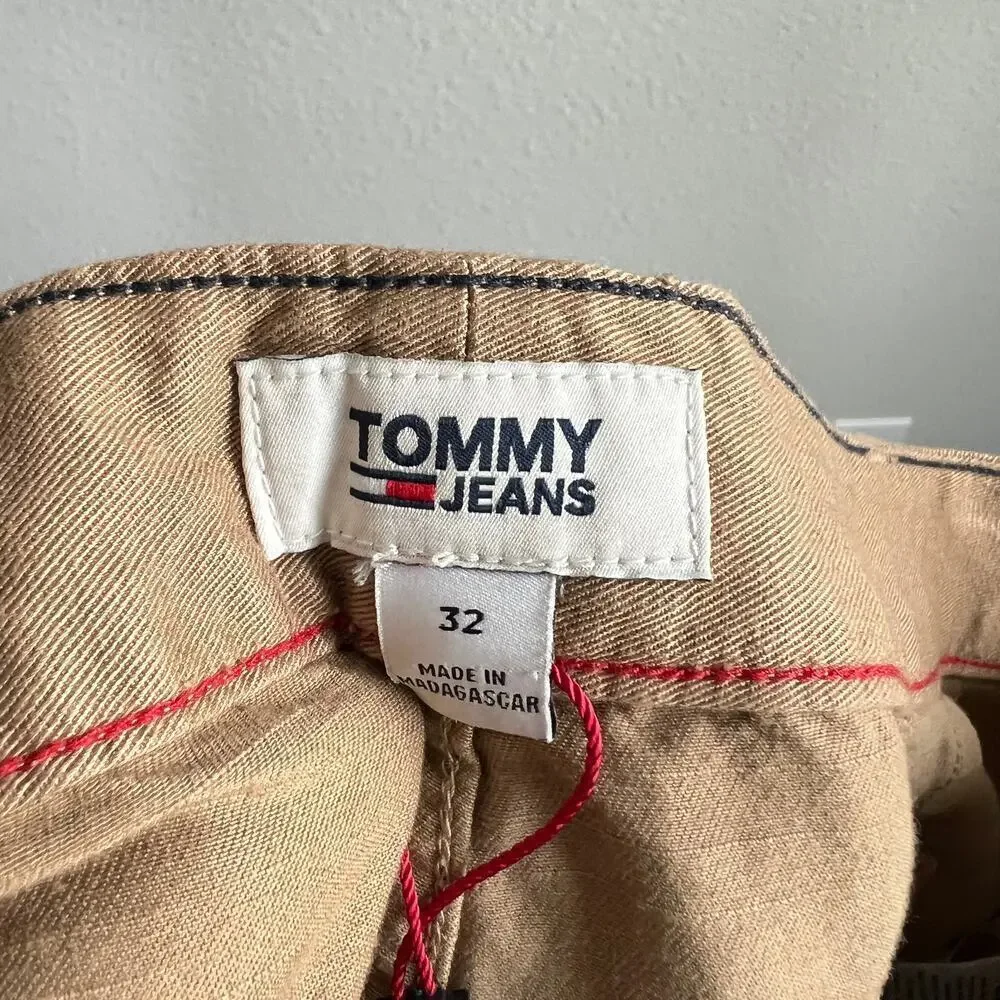 Tommy Hilfiger Tan Two Tone Cargo Pants Women's 32 High Rise Jogger Color Block